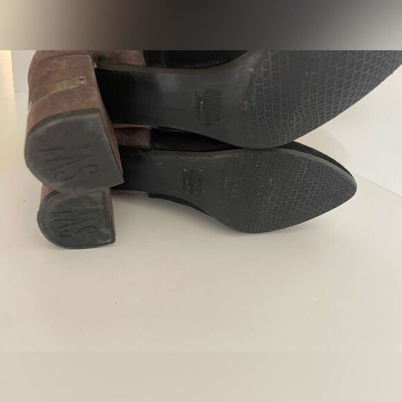 Stuart Weitzman Suede Ankle Boots - Black and Brown Size 5.5B - Picture 8 of 14